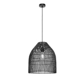 Mercator Lighting Indoor Pendants Sawyer Rattan Woven Cane Boho Pendant Light 1Lt Lights-For-You MPLS013BLK 9312699209857